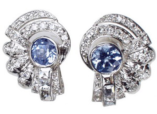 Aquamarine & Diamond Cluster Earrings