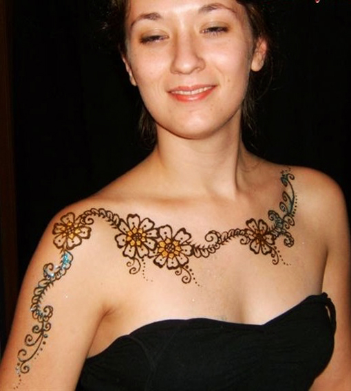Neck Mehndi Designs
