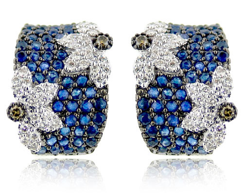 Sapphire Diamond Stud Earrings