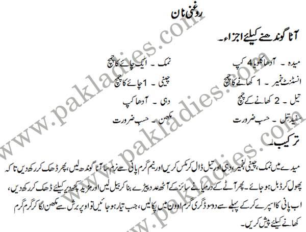 Roghni Naan Recipe