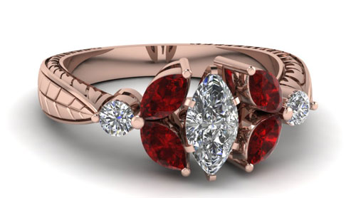 Women Ruby Diamond Rings