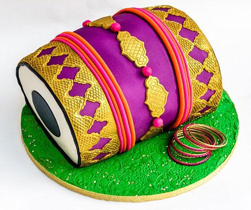 Mehndi Dholki Cake