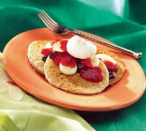 Banana Split Oat Bran Pancakes