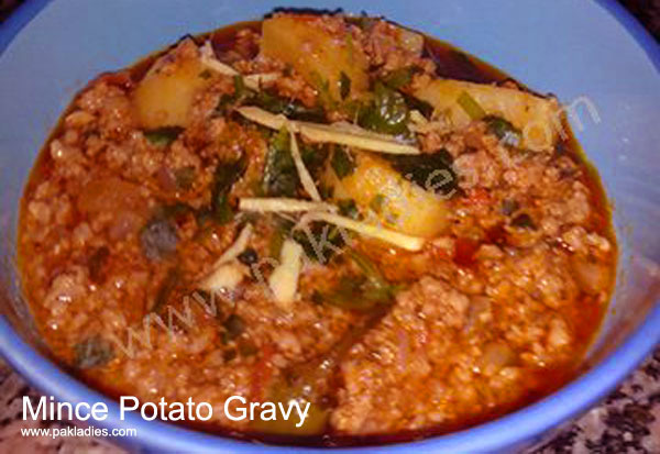 Mince Potato Gravy: Urdu – English Recipe