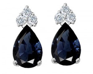Genuine sapphire Diamond Earrings