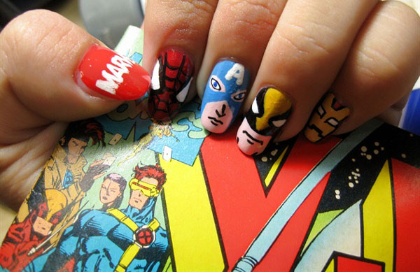 Comic Book Themed Nail Art