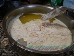 flour on butter