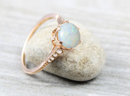 Opal Ring on Stone