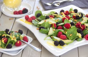 Anti-Aging Avocado Berry Salad Mango Vinaigrette