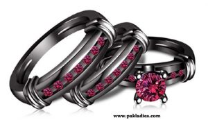 Pink Camo Wedding Rings Sets