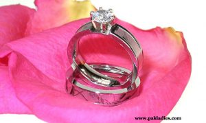 Pink Camo Wedding Rings Sets