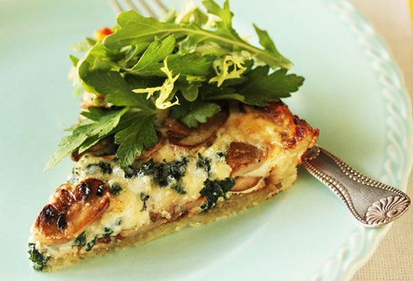 Chicken Mushroom Spinach Quiche