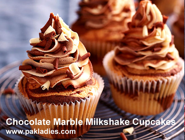 Chocolate Marble Milkshake Cupcakes