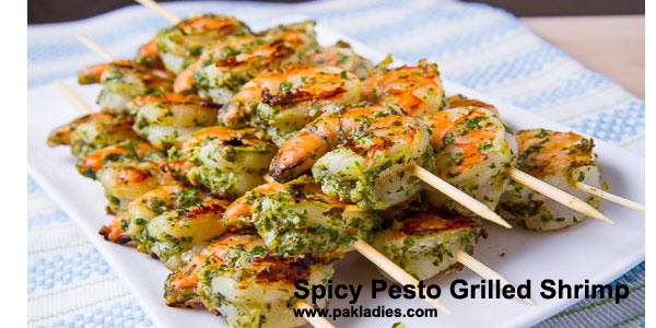 Spicy Pesto Grilled Shrimp