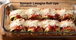 Spinach Lasagna Roll Ups