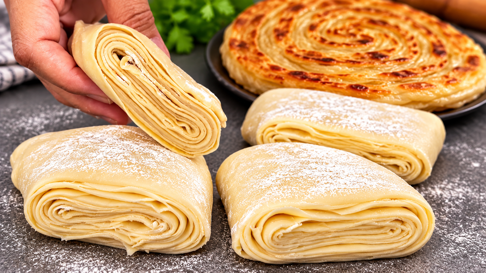 Crispy multi layer lachha paratha made with wheat flour