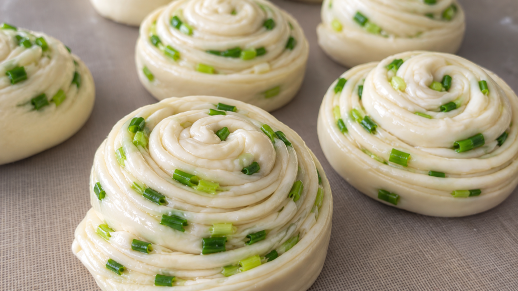 Crispy flaky spring onion paratha made with fresh green onions and butter
